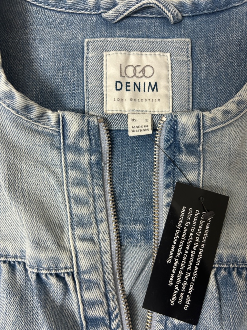 LOGO by Lori Goldstein Seamed Denim Zip Front Jacket (size small) - Picture 6 of 8